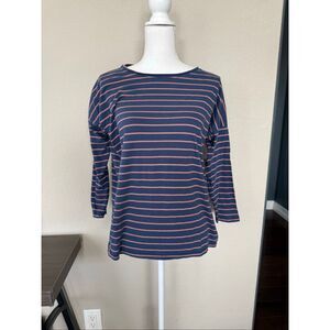 Patagonia Blue Red Stripe 3/4 Sleeve Top Large